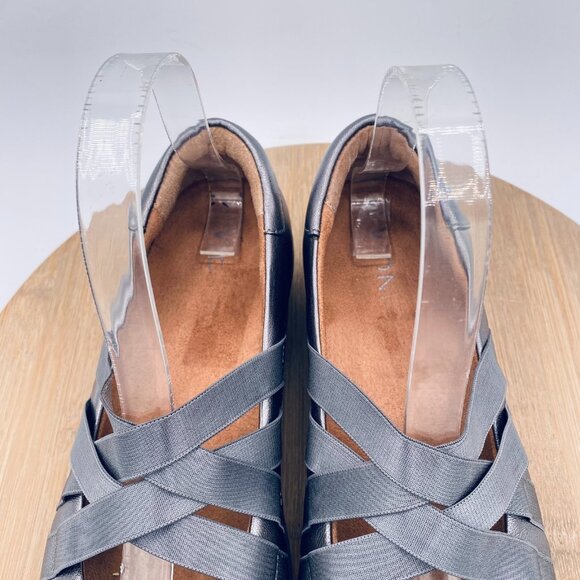 Vionic Shoes Womens 7 38 Silver Leather Orthopedic Mary Jane Loafers Preppy - Picture 4 of 11